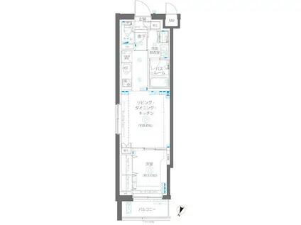 ZOOM蒲田イースト(1LDK/3階)の間取り写真