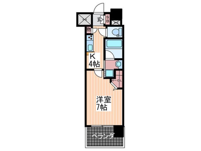 ステイサム舟入中町(1K/6階)の間取り写真
