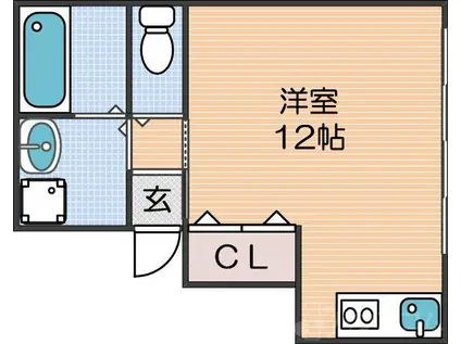 グラン・レジデンス玉出(ワンルーム/3階)の間取り写真