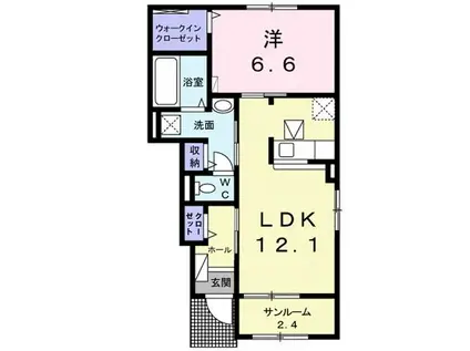 コパン B(1LDK/1階)の間取り写真