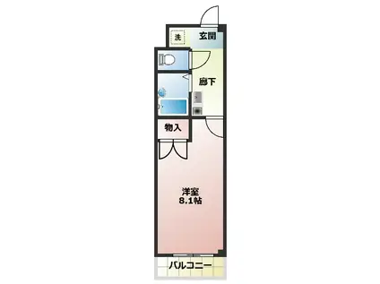 レナジア名古屋芸大前(1K/2階)の間取り写真