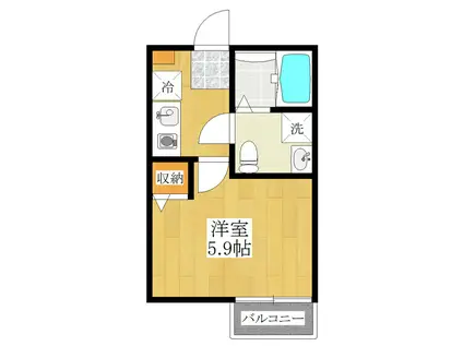 カリテス(1K/3階)の間取り写真