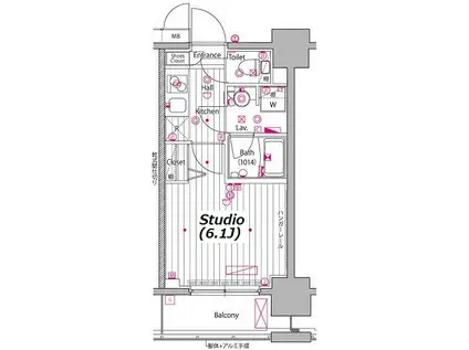 ガーラ・プレシャス川崎(1K/7階)の間取り写真