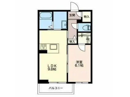 マストテラス上越春日野A(1LDK/3階)の間取り写真