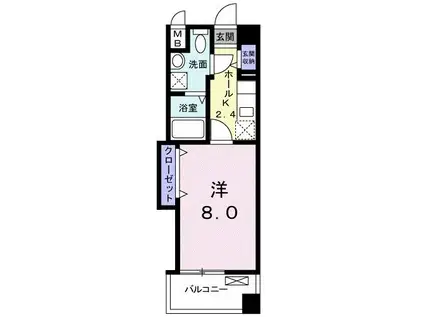 エトワール ポレール III号館(1K/4階)の間取り写真