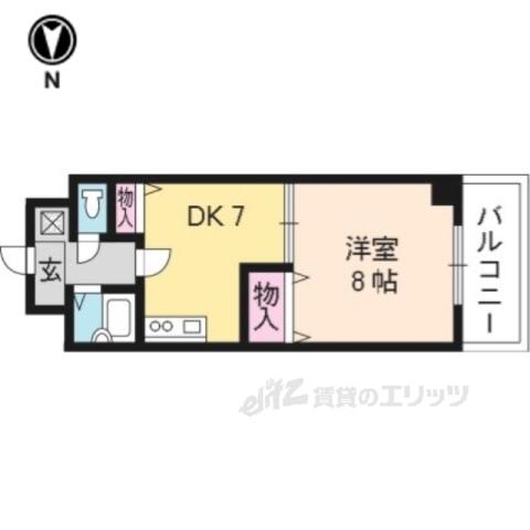ファミールトヤマ(1DK/1階)の間取り写真