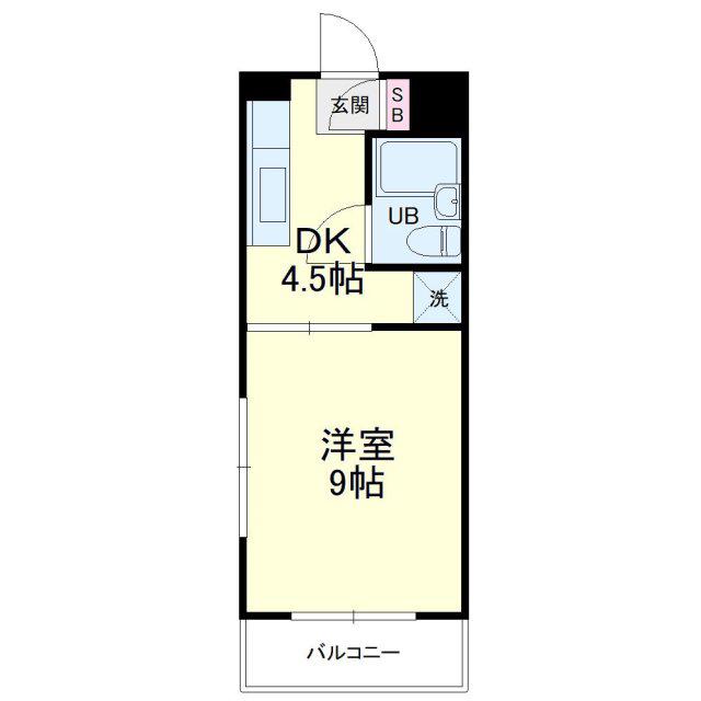 サンシャイン天王III(1DK/3階)の間取り写真