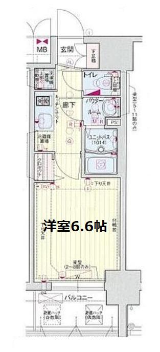 プレサンス天神橋スカイル(1K/12階)の間取り写真