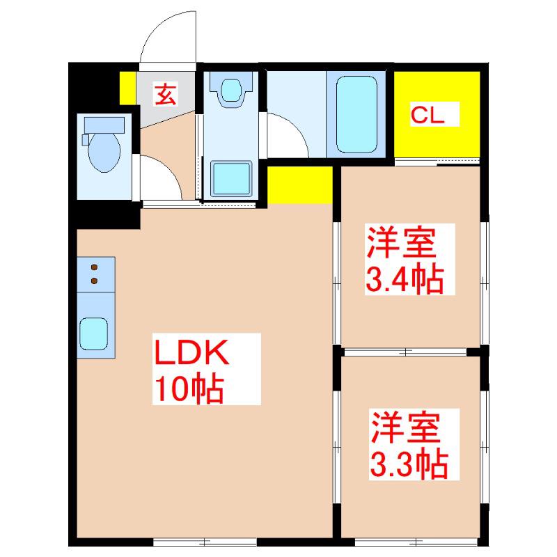 8COURT(2LDK/1階)の間取り写真