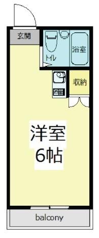 コリーヌヴェルテ弘明寺(ワンルーム/2階)の間取り写真