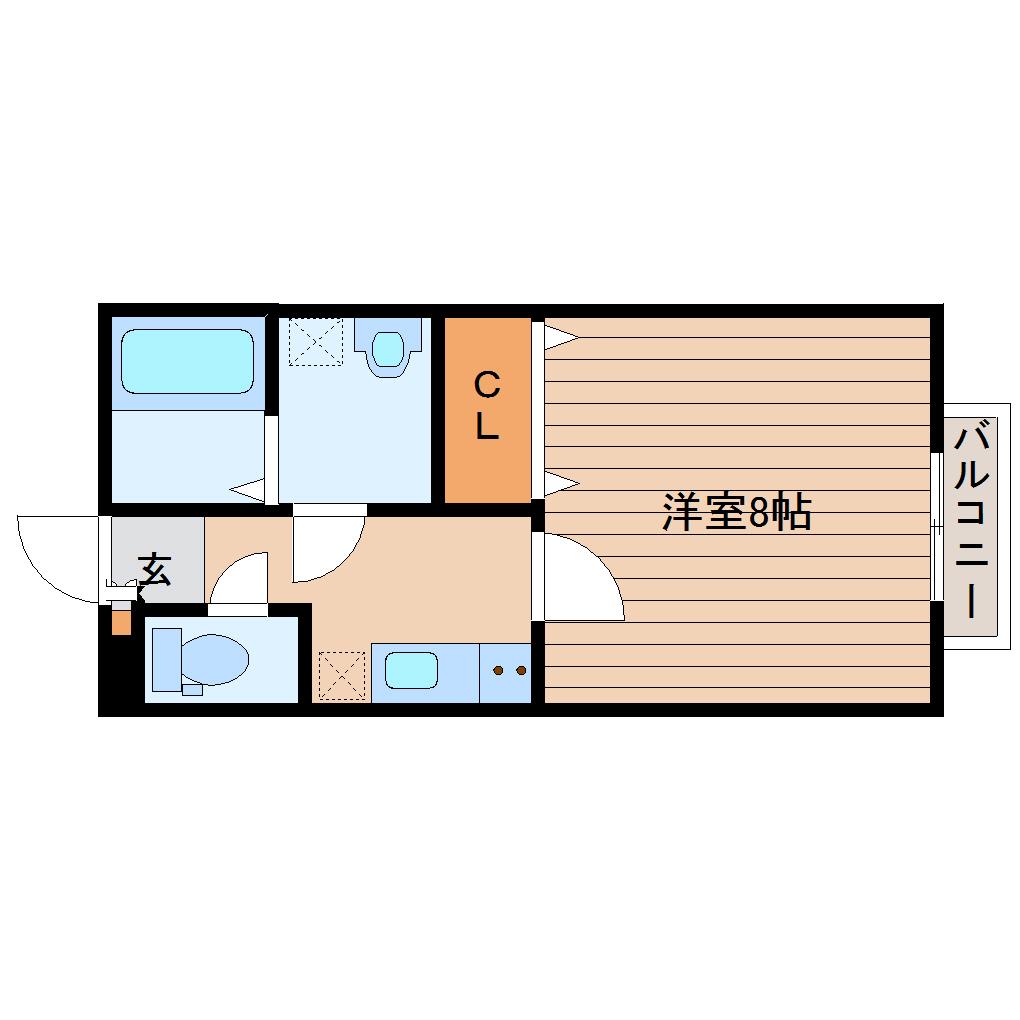 リムプラート南光台(1K/2階)の間取り写真