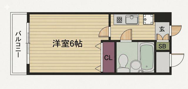 エスリード北梅田第2(1K/6階)の間取り写真