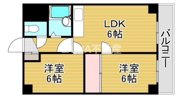 雅叙園ハイツ(2LDK/2階)の間取り写真