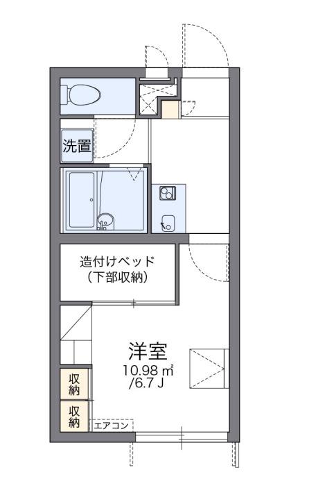 レオパレスメゾン モンポルト(1K/1階)の間取り写真