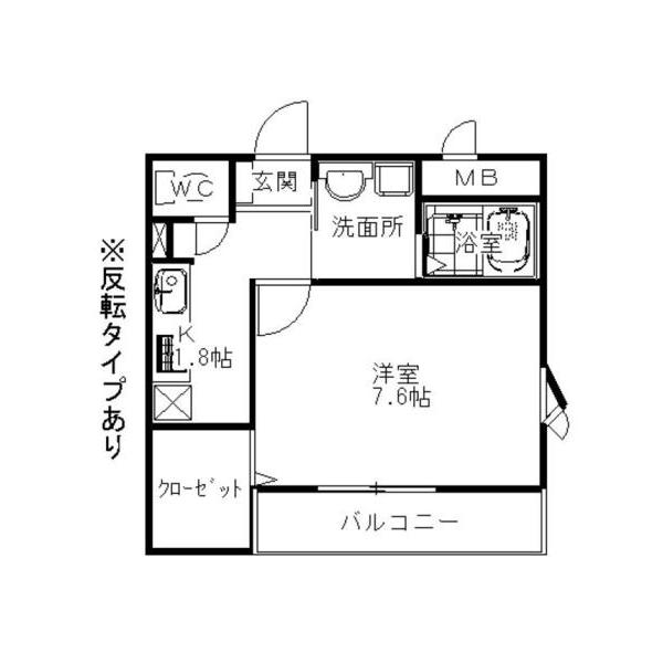 ジュネスVII(1K/1階)の間取り写真