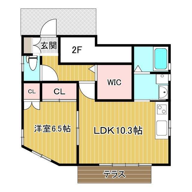 ユーロサザン(1LDK/1階)の間取り写真