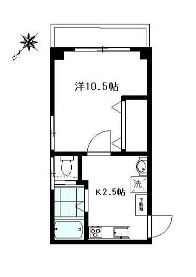 マンションボヌール(1K/3階)の間取り写真