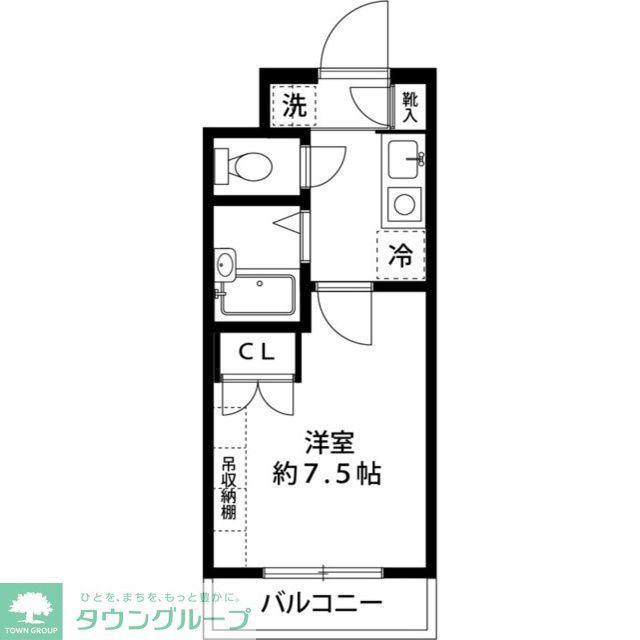 ルイーネ調布(1K/1階)の間取り写真