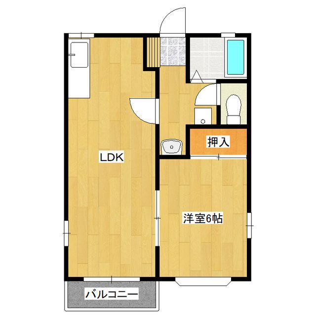 グリーンパークD棟(1LDK/1階)の間取り写真