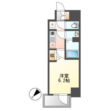 メイクス熱田神宮(1K/14階)の間取り写真