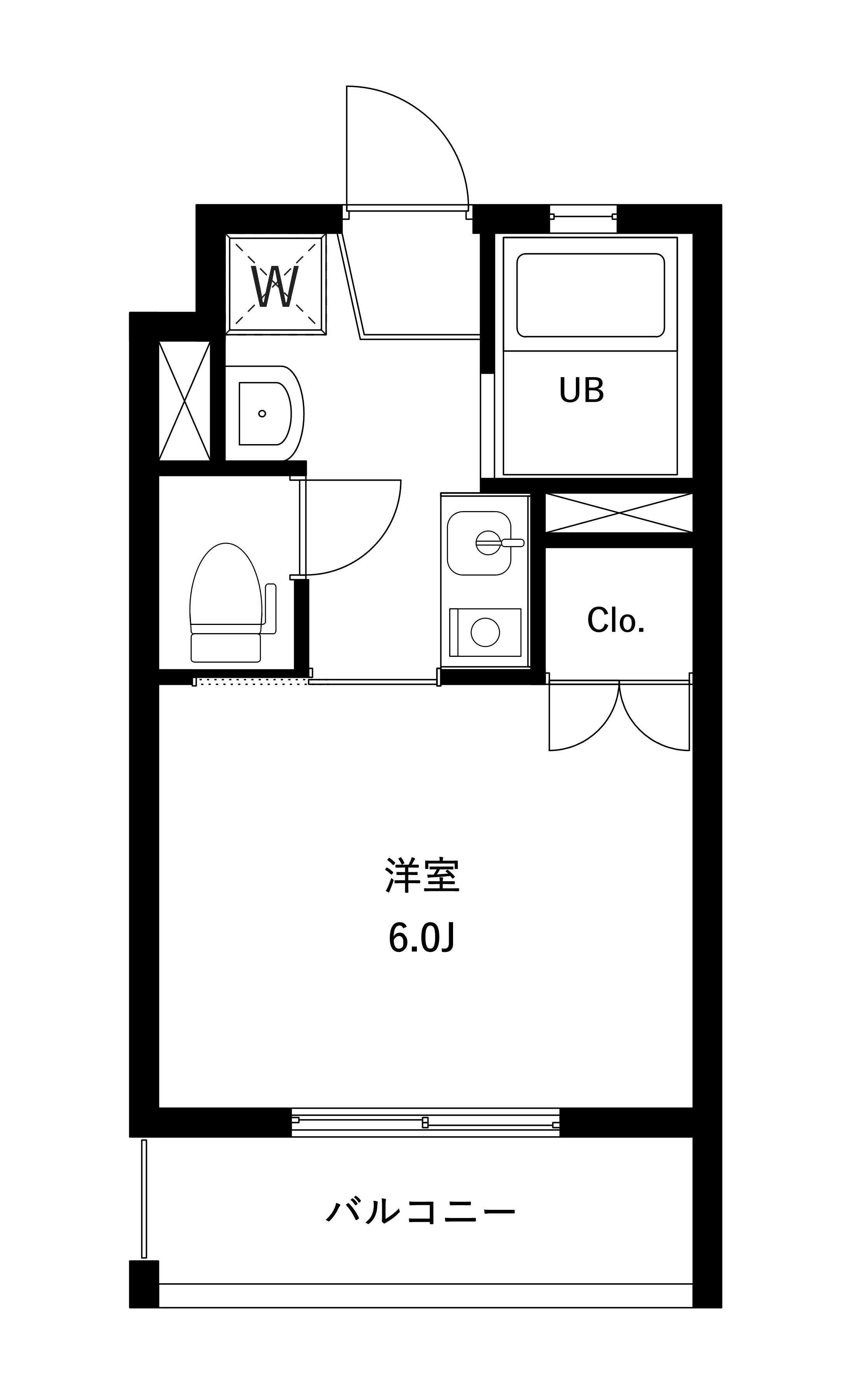 ES-GRANDE西新宿 (1K/2階)の間取り写真