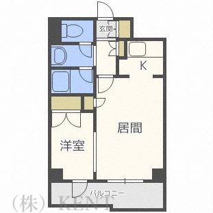 エスパシオ琴似(1LDK/8階)の間取り写真