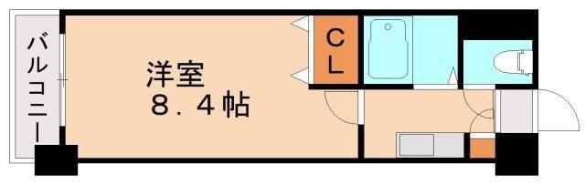 ギャラン筒井(1K/1階)の間取り写真