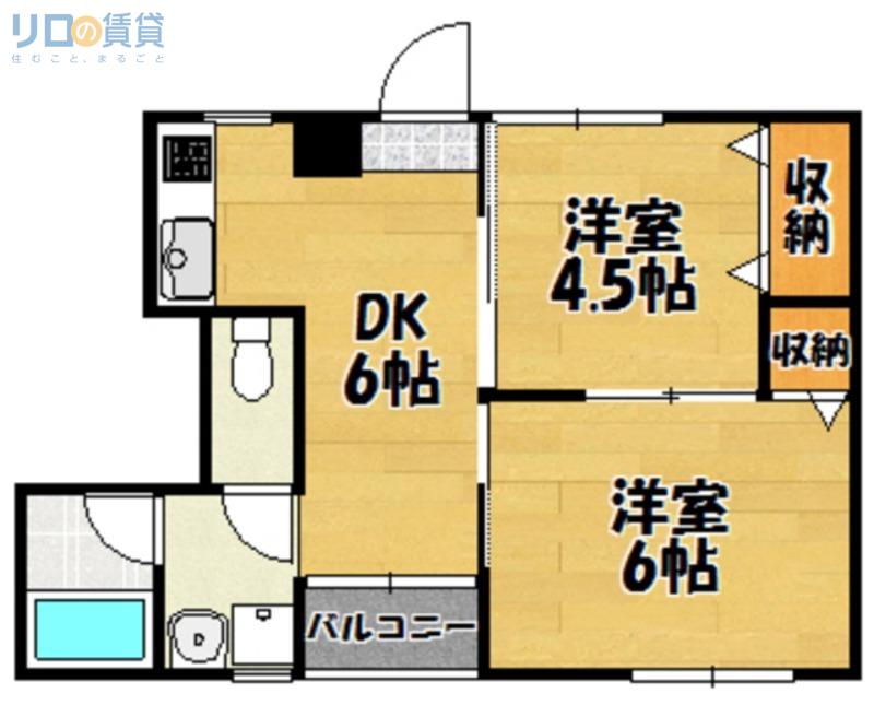 瑞和ビル(2DK/5階)の間取り写真