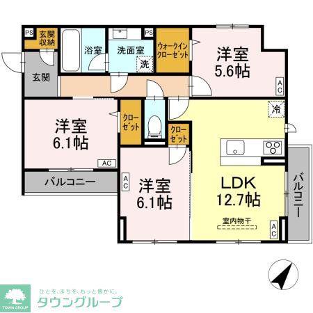 BELLE・GRACE(3LDK/2階)の間取り写真