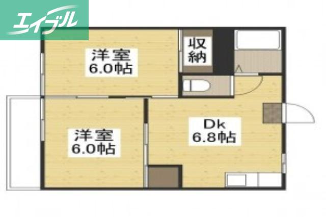 フォーブル望月A(2DK/2階)の間取り写真