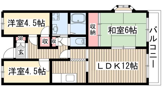 グランデフュエルーザ(3LDK/1階)の間取り写真