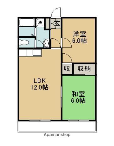 パストラルコート(2LDK/4階)の間取り写真
