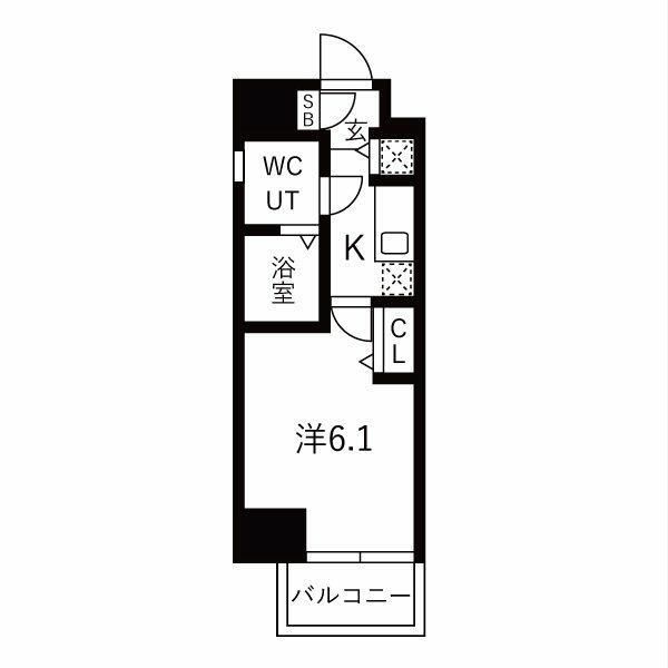 ロアール池袋ウエスト(1K/4階)の間取り写真