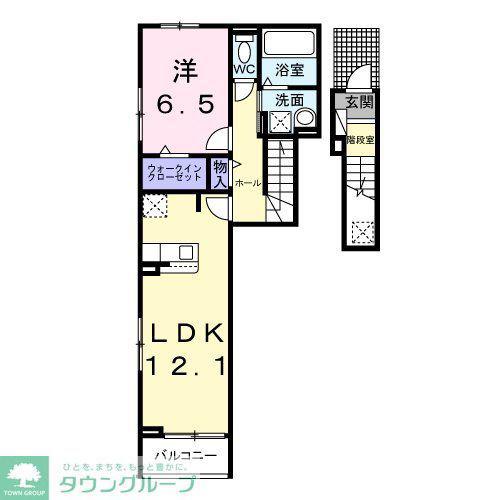 イーケートラスト(1LDK/2階)の間取り写真