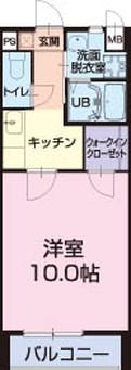 プランドール(1K/1階)の間取り写真
