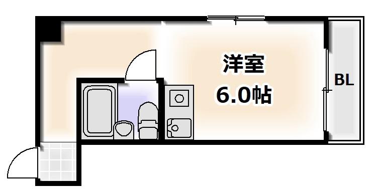 エスポワール難波(ワンルーム/5階)の間取り写真