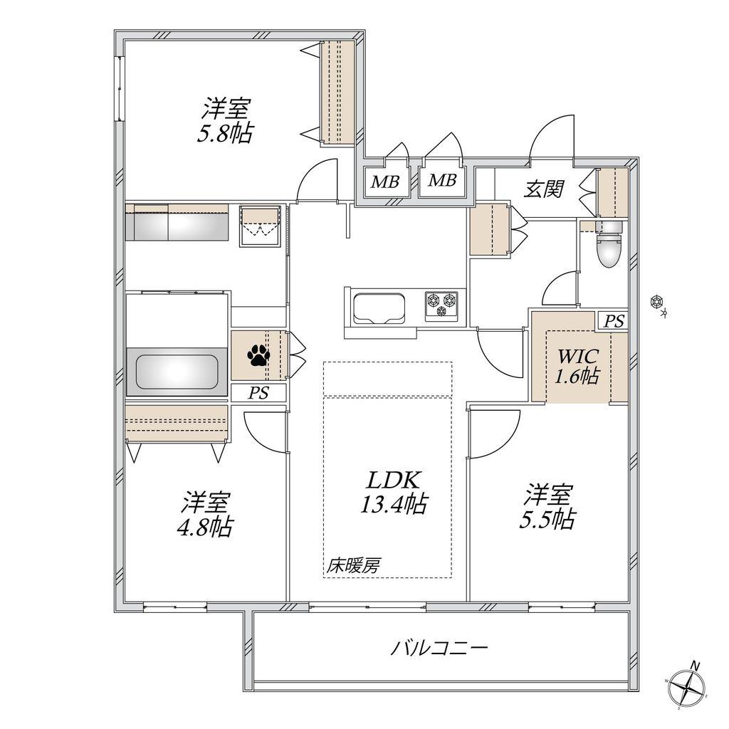 CHOUETTE MAISON(3LDK/2階)の間取り写真