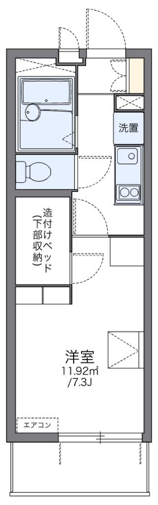 レオパレスラピスラズリ高井田(1K/4階)の間取り写真