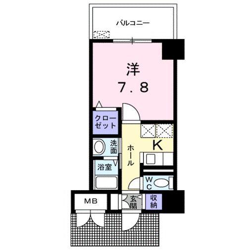 フューチャー野里(1K/5階)の間取り写真