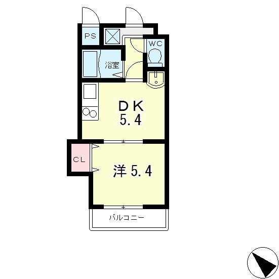 GLANZ HAUS 野洲(1DK/4階)の間取り写真