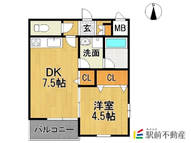 ラヴィータ(1DK/1階)の間取り写真