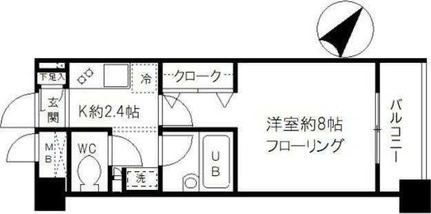 CASA VERDE(1K/5階)の間取り写真