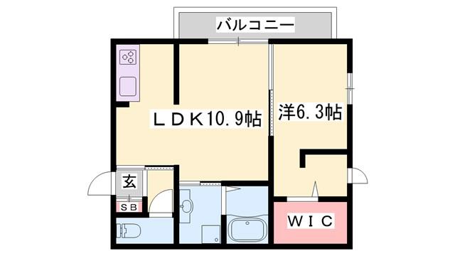 D-PLACE駅南大路(1LDK/2階)の間取り写真