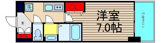 ラグゼ西長堀(1K/8階)の間取り写真