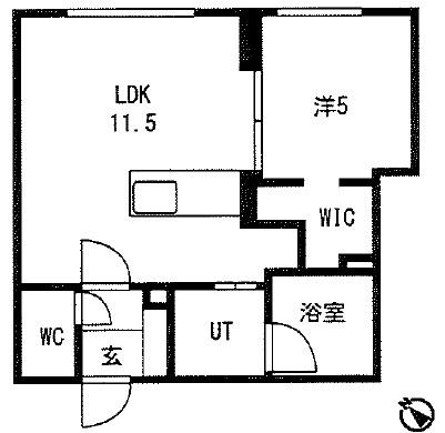 WELL RESIDENCE(1LDK/2階)の間取り写真