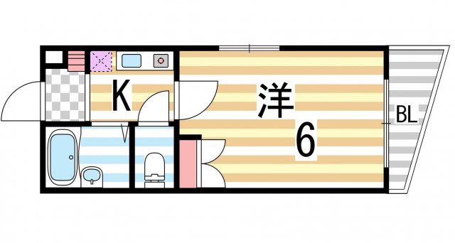 アメニティK&S PARTIII(1K/3階)の間取り写真