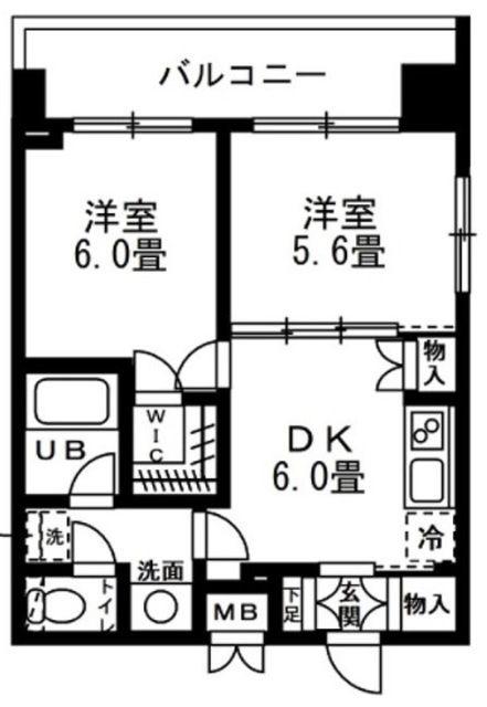 レジディア錦糸町(2DK/11階)の間取り写真