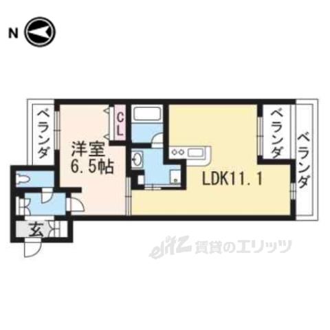 CURIOJITE OKAZAKI(1LDK/4階)の間取り写真