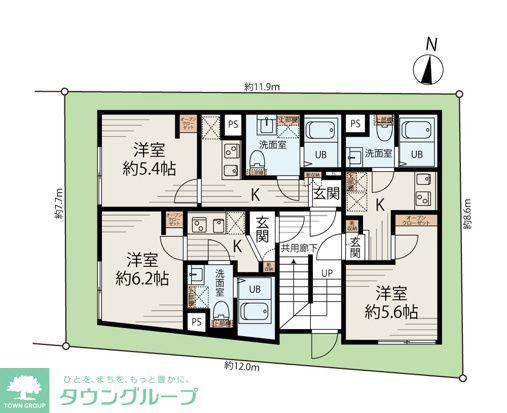 メゾンアッシュ大山(1K/1階)の間取り写真