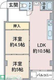 ユタカマンション(2LDK/2階)の間取り写真